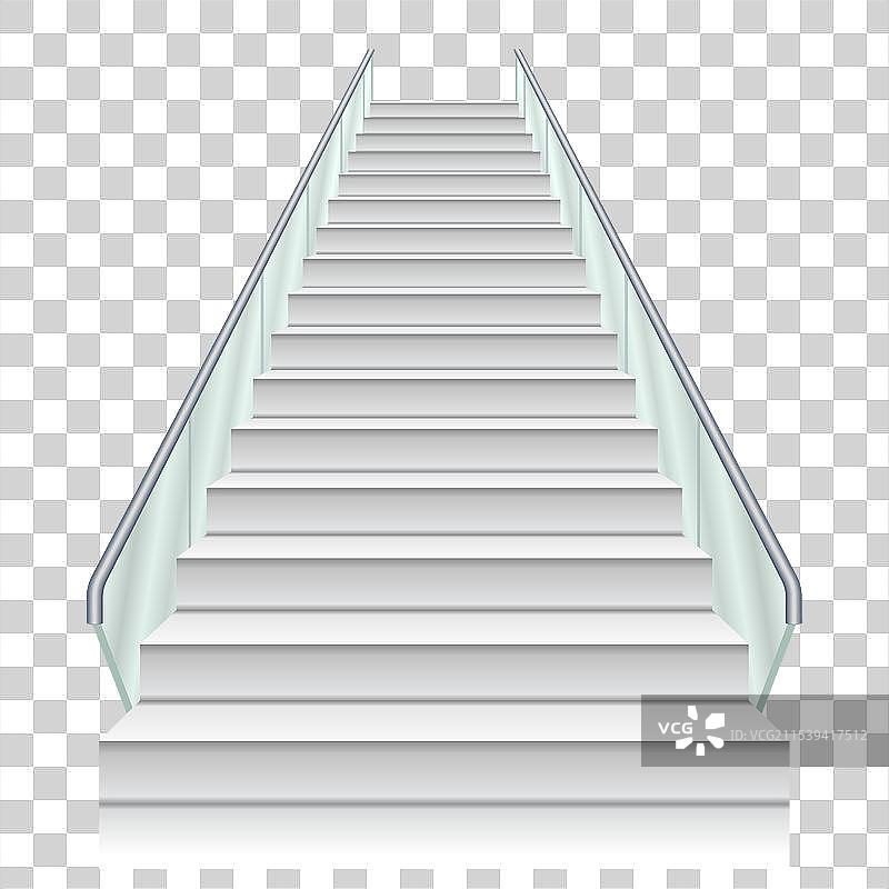现代楼梯配有透明玻璃扶手图片素材