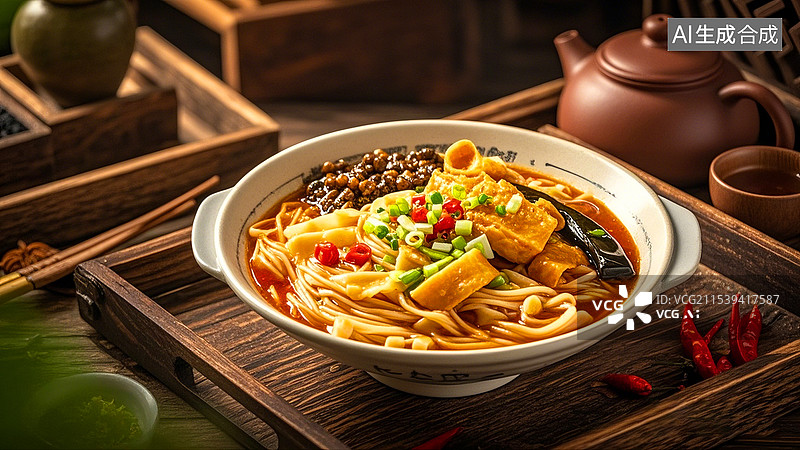 【AI数字艺术】中国美食面食面条安徽板面图片素材