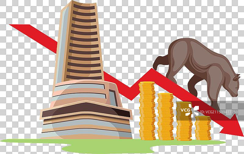 孟买证券交易所熊市下跌图片素材