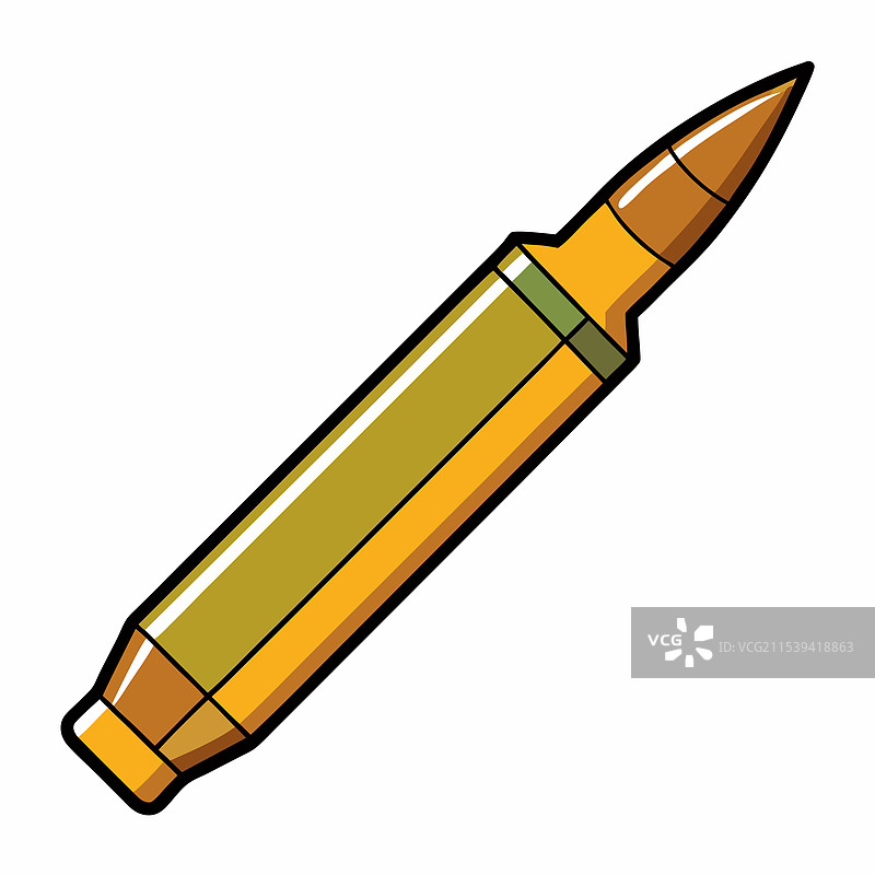 弹药扁平风格，孤立在白色背景上图片素材