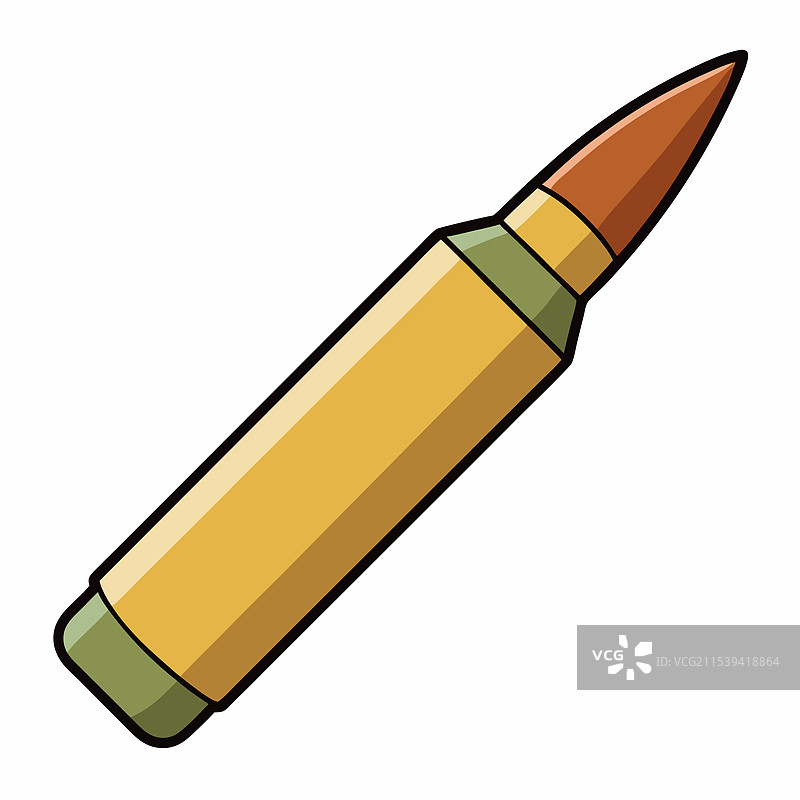 弹药扁平风格，孤立在白色背景上图片素材