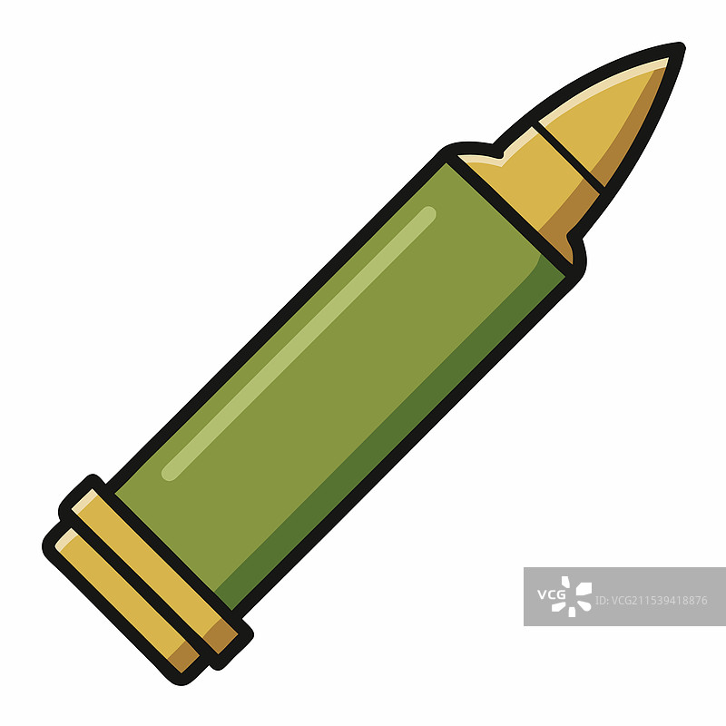 弹药扁平风格，孤立在白色背景上图片素材