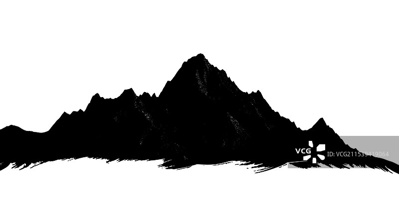 黑色山脉轮廓图片素材