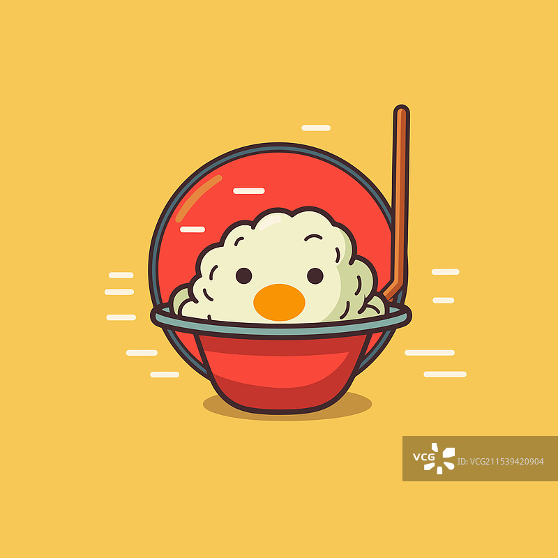 可爱的米饭碗配鸡蛋图片素材