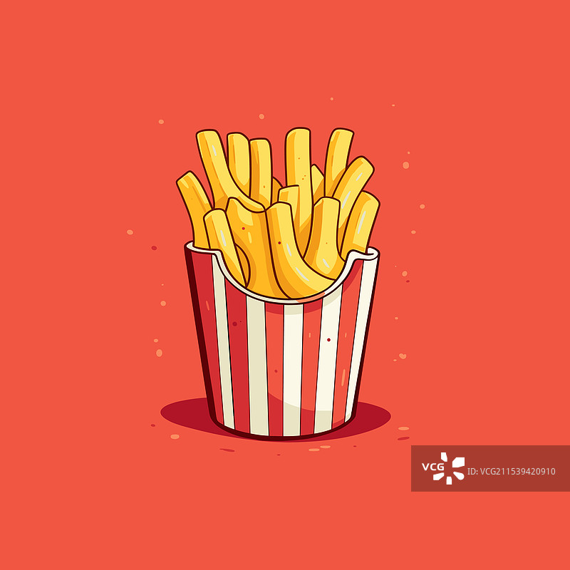 条纹容器中的脆薯条图片素材