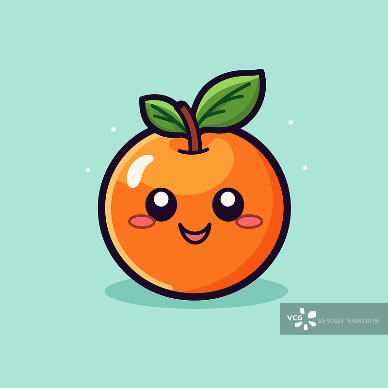 可爱的橙色卡通角色，面带笑容图片素材