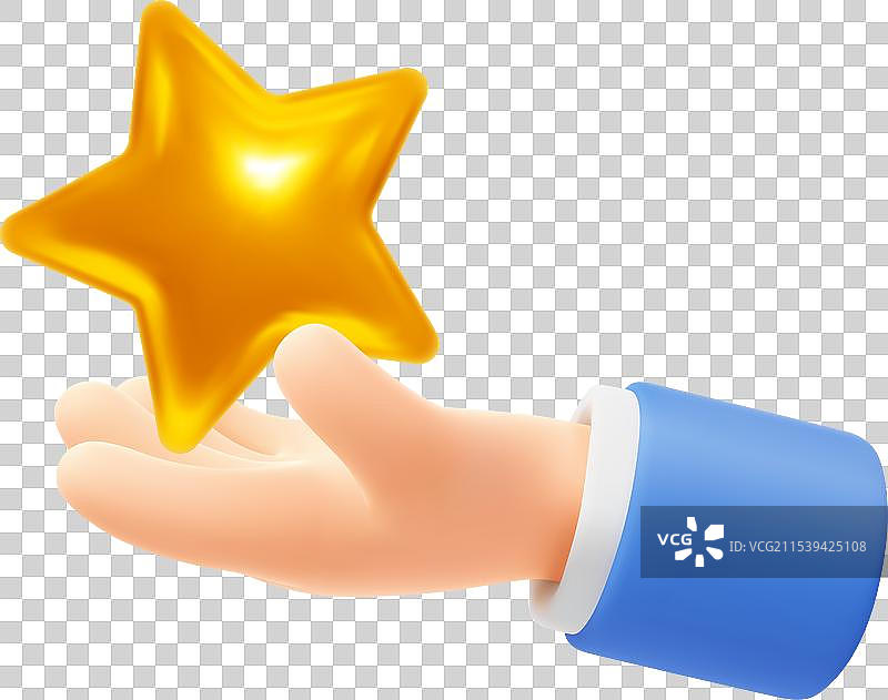 手握金色星星图片素材