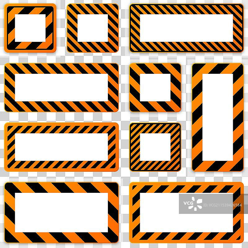 各种带有斜线的空白警告标志图片素材