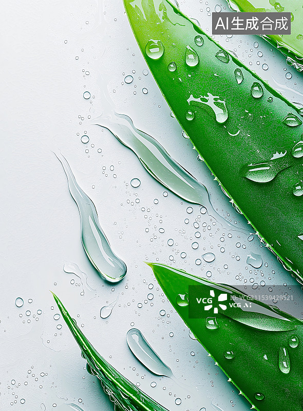 【AI数字艺术】芦荟背景图，凸显美容补水功效，清新自然，鲜活绿植蕴含天然滋养力，助益健康水润肌肤。图片素材