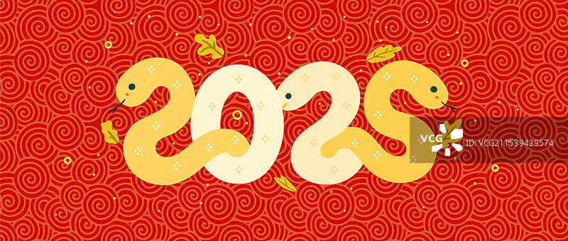 2025年蛇年元旦矢量插画图片素材