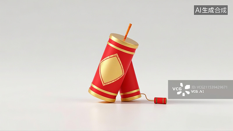 【AI数字艺术】中国新年元素，烟花，鞭炮图片素材