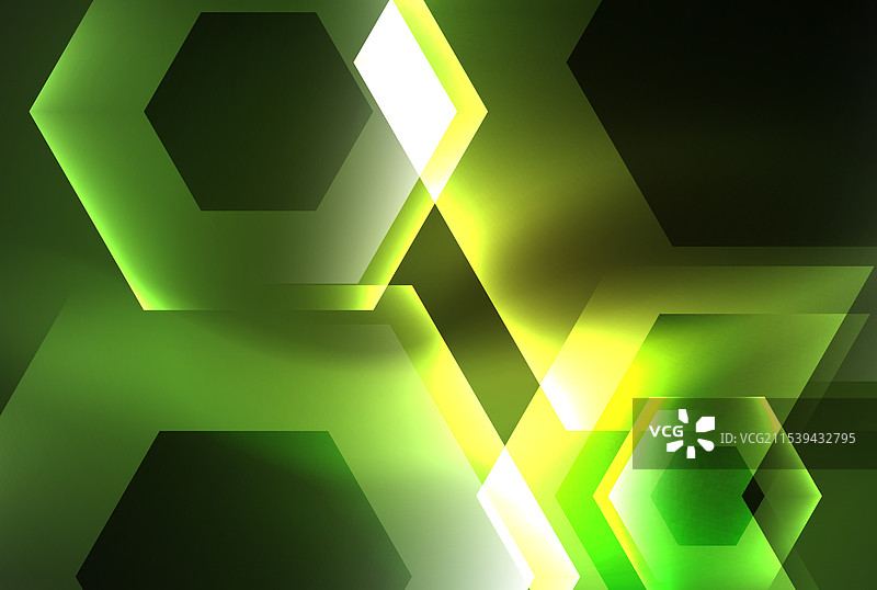 箭头六边形霓虹灯发光形状背景图片素材