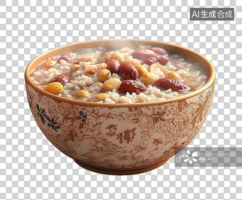 【AI数字艺术】AIGC：3D免扣设计元素腊八粥图片素材
