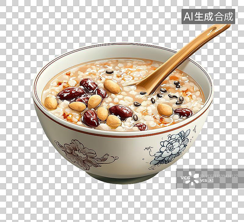 【AI数字艺术】AIGC：3D免扣设计元素素材 腊八粥八宝粥图片素材