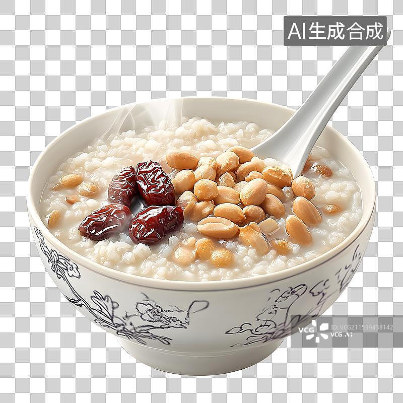 【AI数字艺术】AIGC：3D免扣设计元素素材 腊八粥八宝粥图片素材