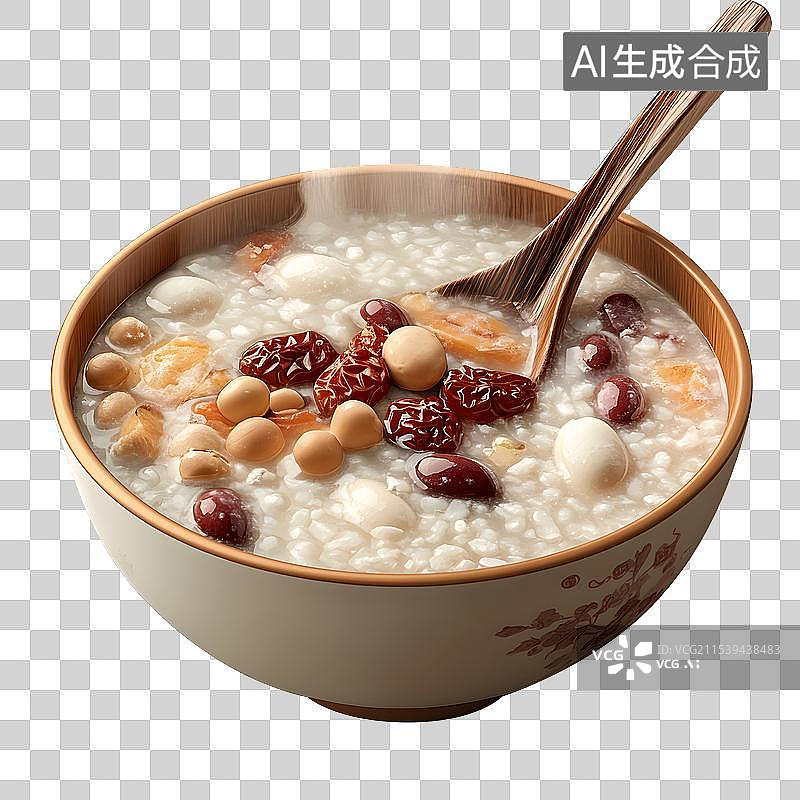 【AI数字艺术】AIGC：3D免扣设计元素素材 腊八粥八宝粥图片素材