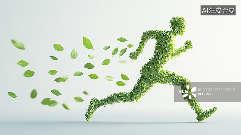 【AI数字艺术】绿色健康运动，跑步，有氧运动图片素材