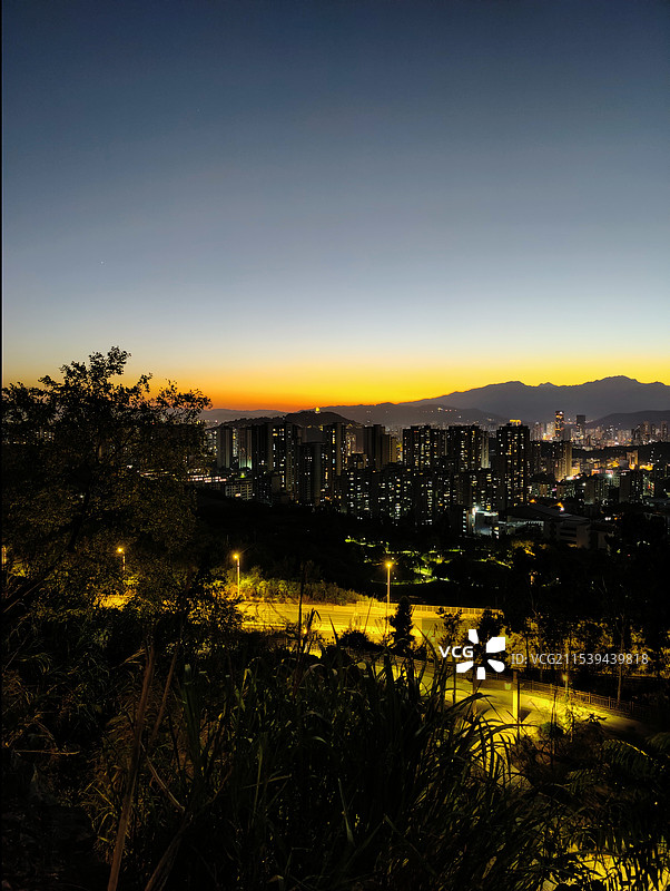 光影龙岩之龙岩洞公园欣赏日落晚霞图片素材