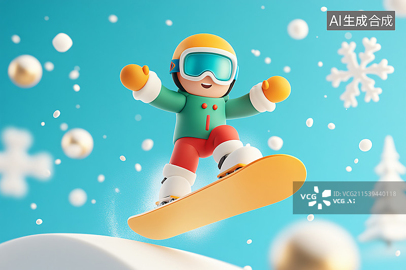 【AI数字艺术】冰雪运动，滑雪运动，冬季滑雪图片素材