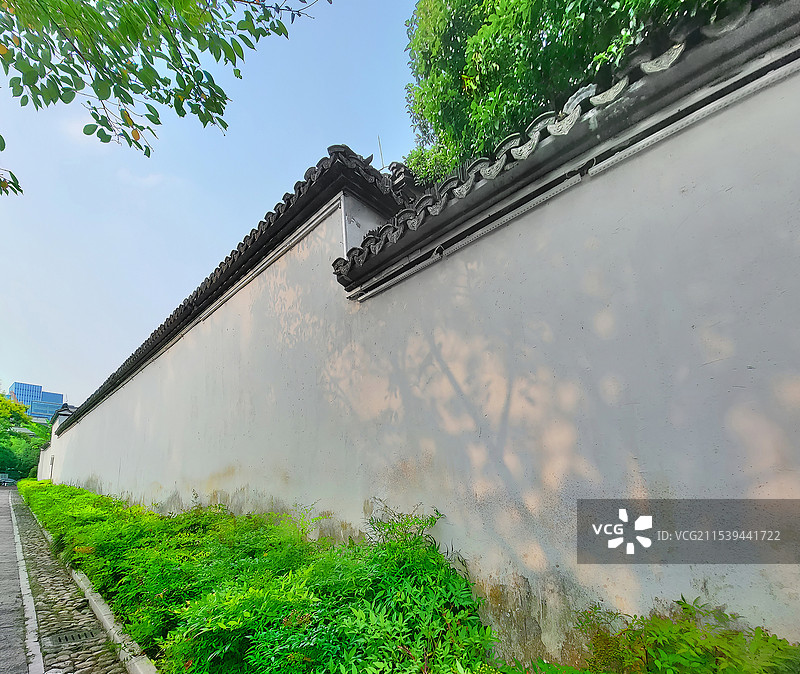 杭州京杭大运河岸边著名的古粮仓富义仓外墙图片素材