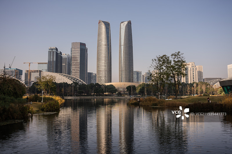 成都双子塔图片素材