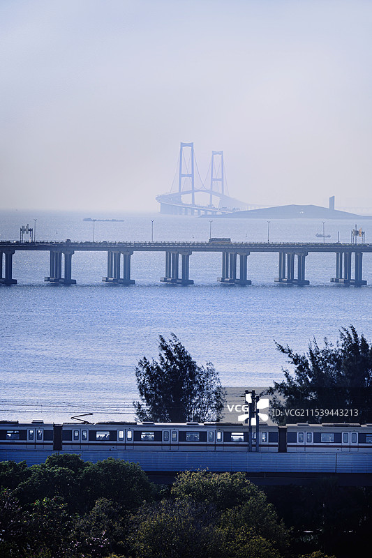 西湾红树林公园与深中通道图片素材