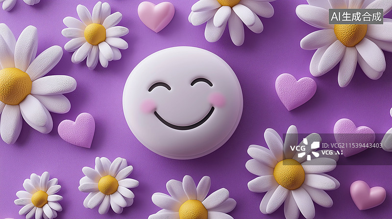 【AI数字艺术】治愈系微笑表情图片素材