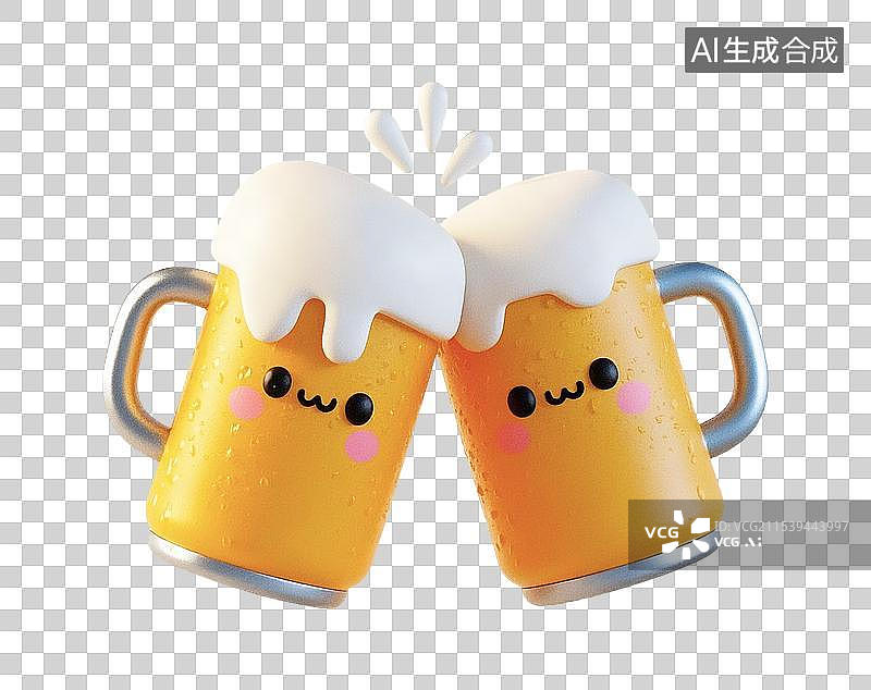 【AI数字艺术】3d啤酒元素图片素材
