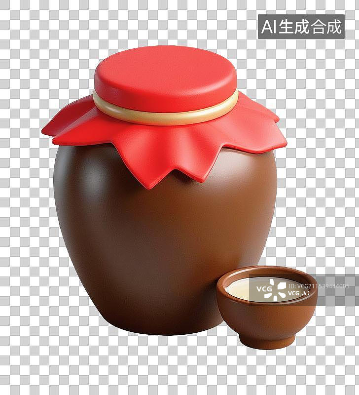 【AI数字艺术】3d一坛子酒图片素材