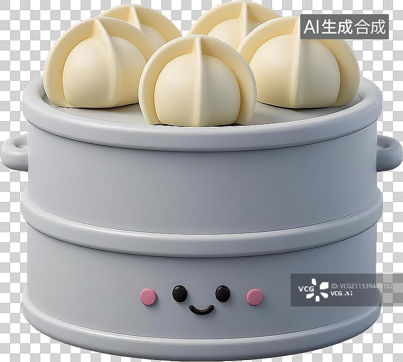 【AI数字艺术】3d传统饺子包子美食元素图片素材