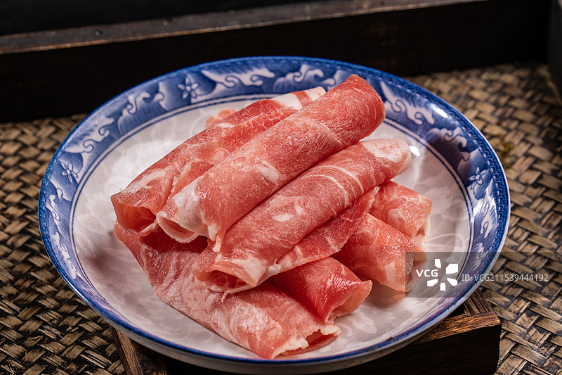 火锅菜羊肉卷图片素材