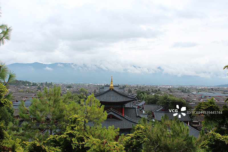 云南大理木府高视角图片素材