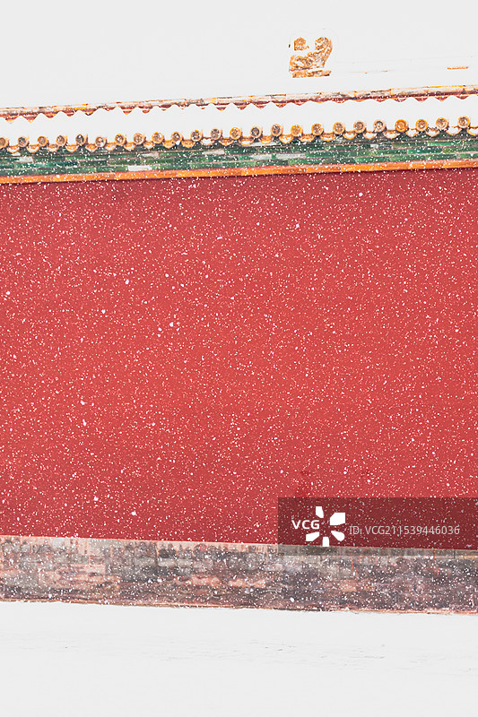 故宫冬日红墙白雪图片素材