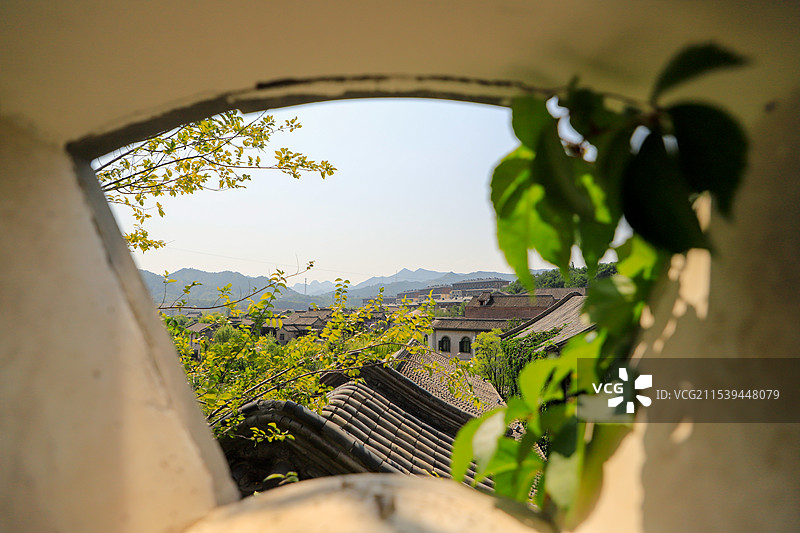 北京古北水镇 窗景图片素材