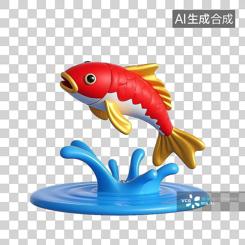 【AI数字艺术】新年喜庆元素：红鲤图片素材