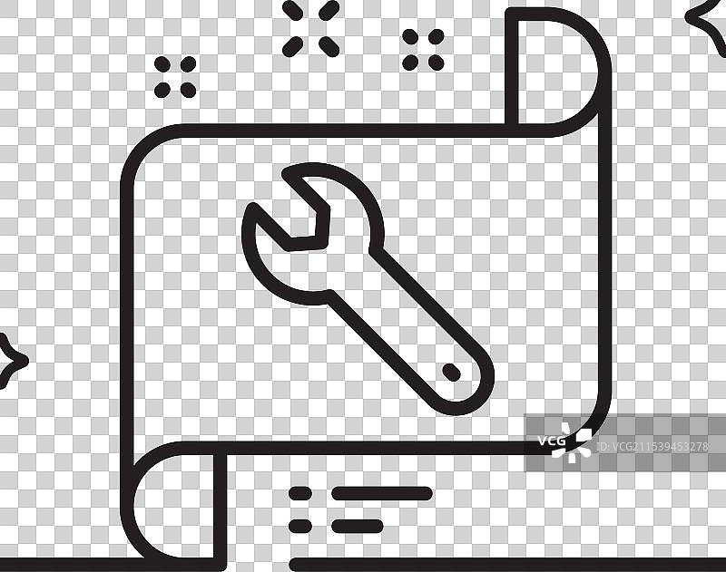 扳手工具线条图标维修服务蓝图图片素材