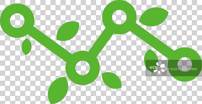 绿色自然叶子链接点标志图片素材