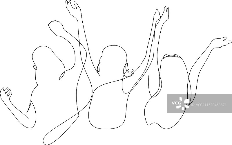 三位女性欢快地欢呼图片素材