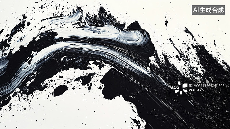 【AI数字艺术】黑色墨迹图片素材