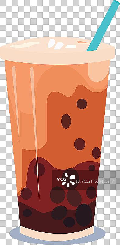 巧克力泡泡奶茶或木薯珍珠图片素材