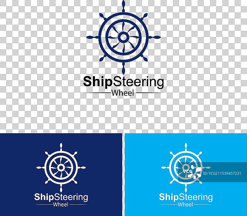 船舶舵轮标志设计模板图片素材