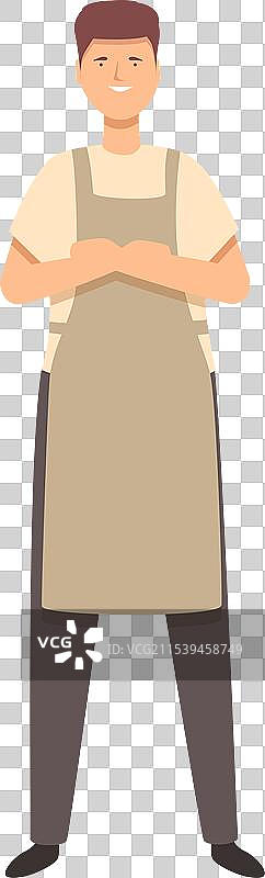 快乐的男咖啡师卡通青少年图标图片素材