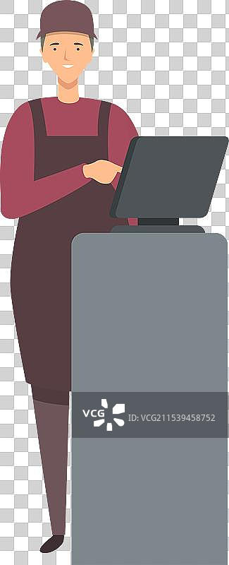 超市收银员图标卡通青少年图片素材