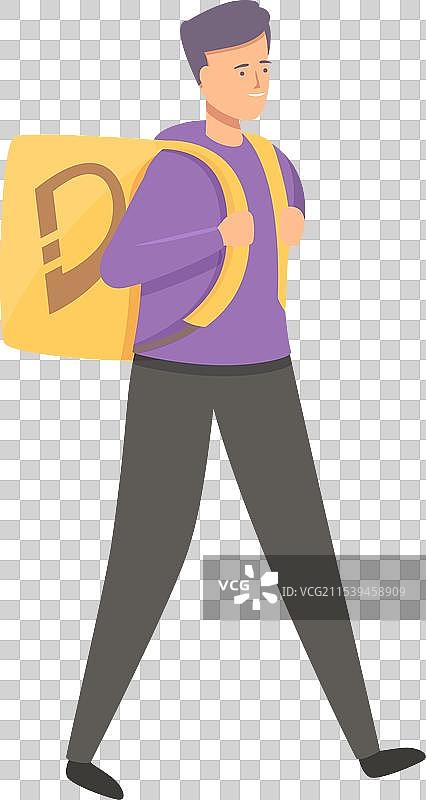 青少年第一次工作的食品配送图标卡通形象图片素材