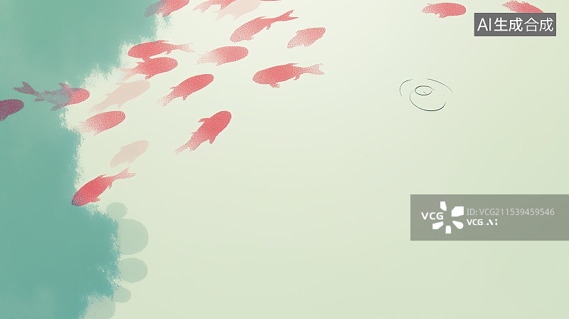 【AI数字艺术】荷花池里的锦鲤图片素材