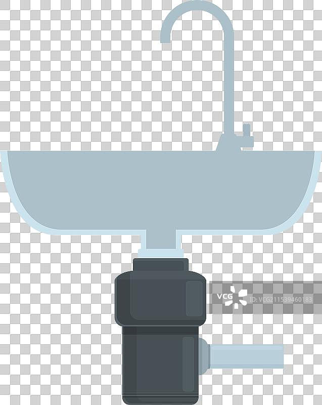 现代厨房水槽图标与卡通瓶子图片素材