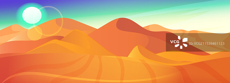 撒哈拉沙漠的阿拉伯沙丘全景图片素材