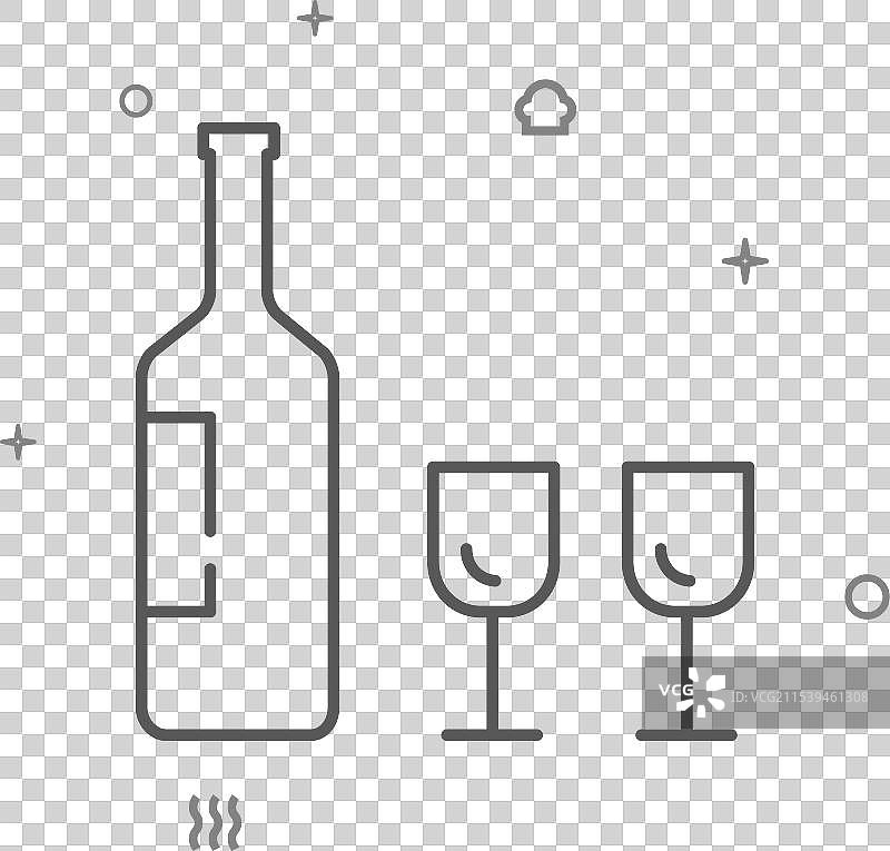 简单的酒杯线条图标符号图示图片素材