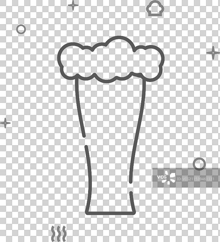 啤酒杯简单线条图标符号标志图片素材