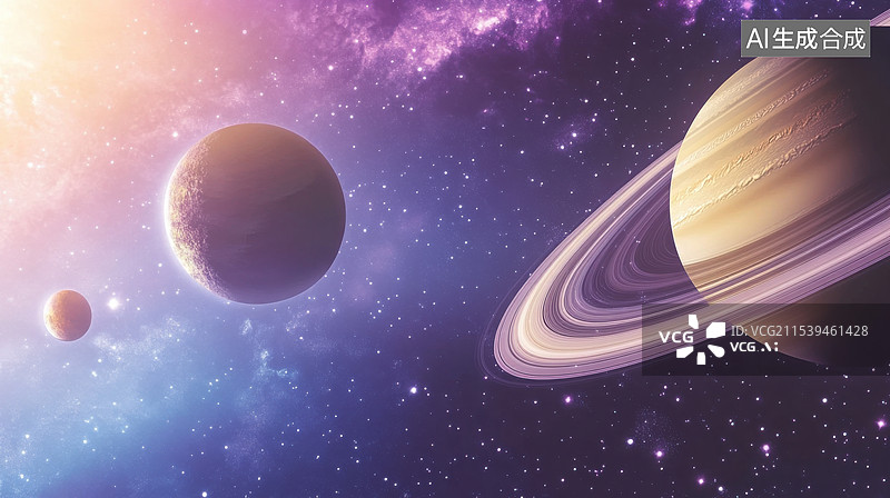 【AI数字艺术】宇宙太空星球星环图片素材